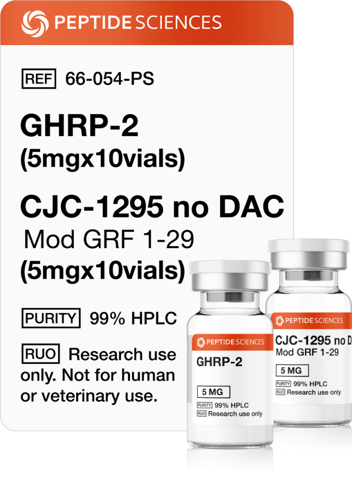 GHRP-2 (5mg x 10), CJC-1295 no DAC (5mg x 10) FREE Shipping